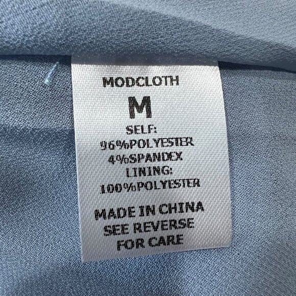 Modcloth Gill Polka Dot Sleeveless A-Line Midi Dress Knot Back Blue Size Medium - Picture 11 of 13